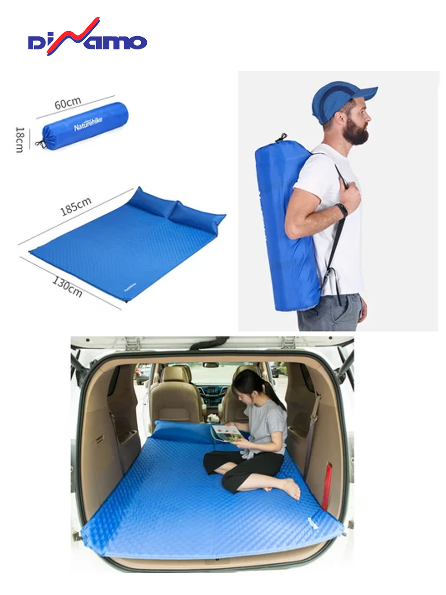 Надувной мат couple inflatable mat pillow-updated Blue Naturehike